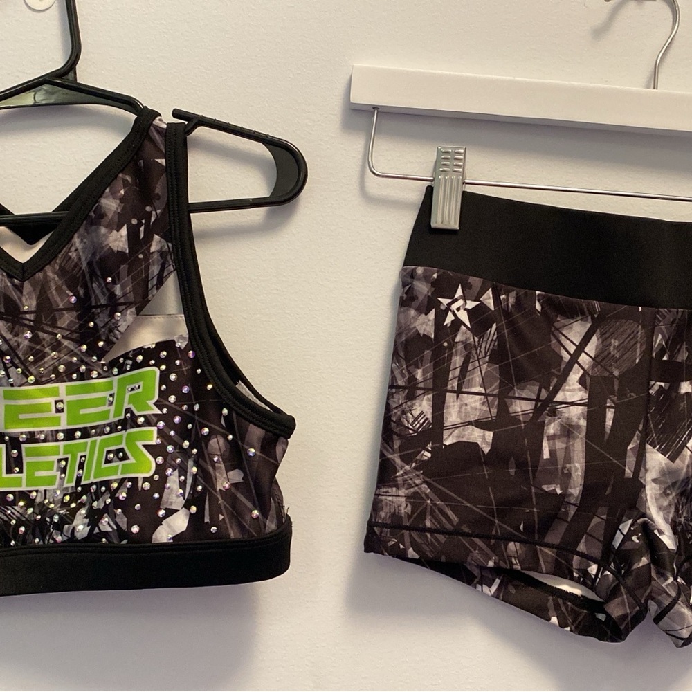 Kids Cheer Athletics Black and Green Dance Set